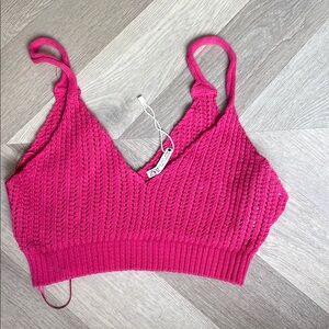 Zara Pink Knit Crop Top